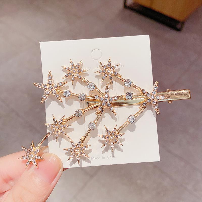 Elegant Women Luxury New Shining Full Stars Silver Gold Hair Clips Sweet Hair Ornament Headband Hairpin Fashion Hair Accessories