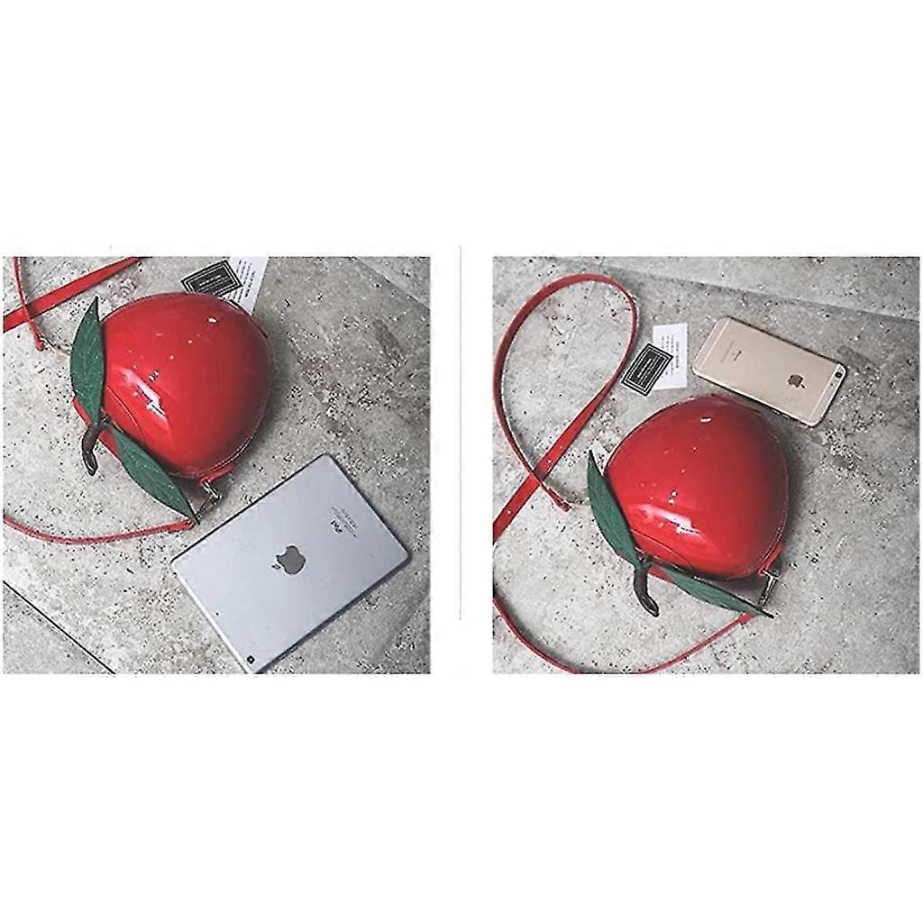 Women's Apple-Shaped PU Crossbody Shoulder Bag