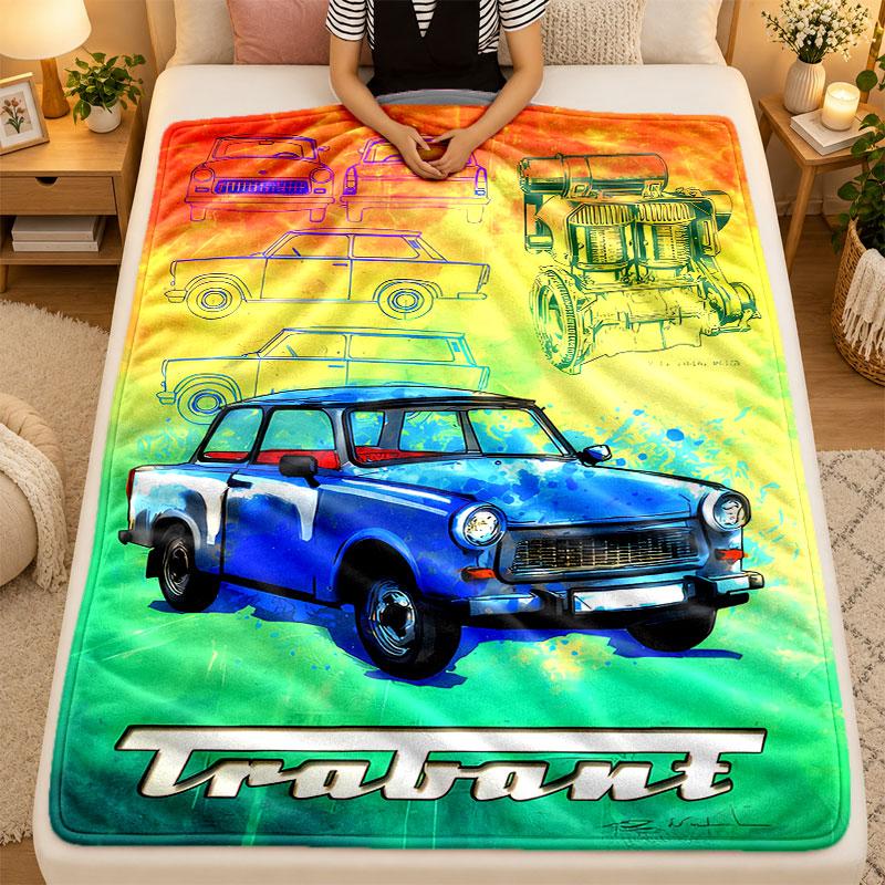 Flannel BlanketTrabant Warm Soft Throw Blanket for Indoor Sofa Bed Living Room Use