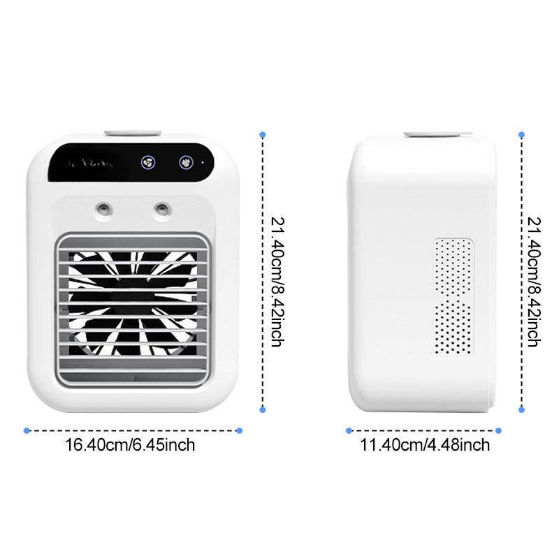 Увлажнитель Охладитель Вентилятор 2 Скорости Кондиционер Маленькие Вентиляторы Комната Общежития Портативные USB Заряжаемые Настольные Вентиляторы с Распылением 16.4*21.4*11.4см