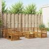 Garden Furniture Set 10 pcs Natural Solid Acacia Wood