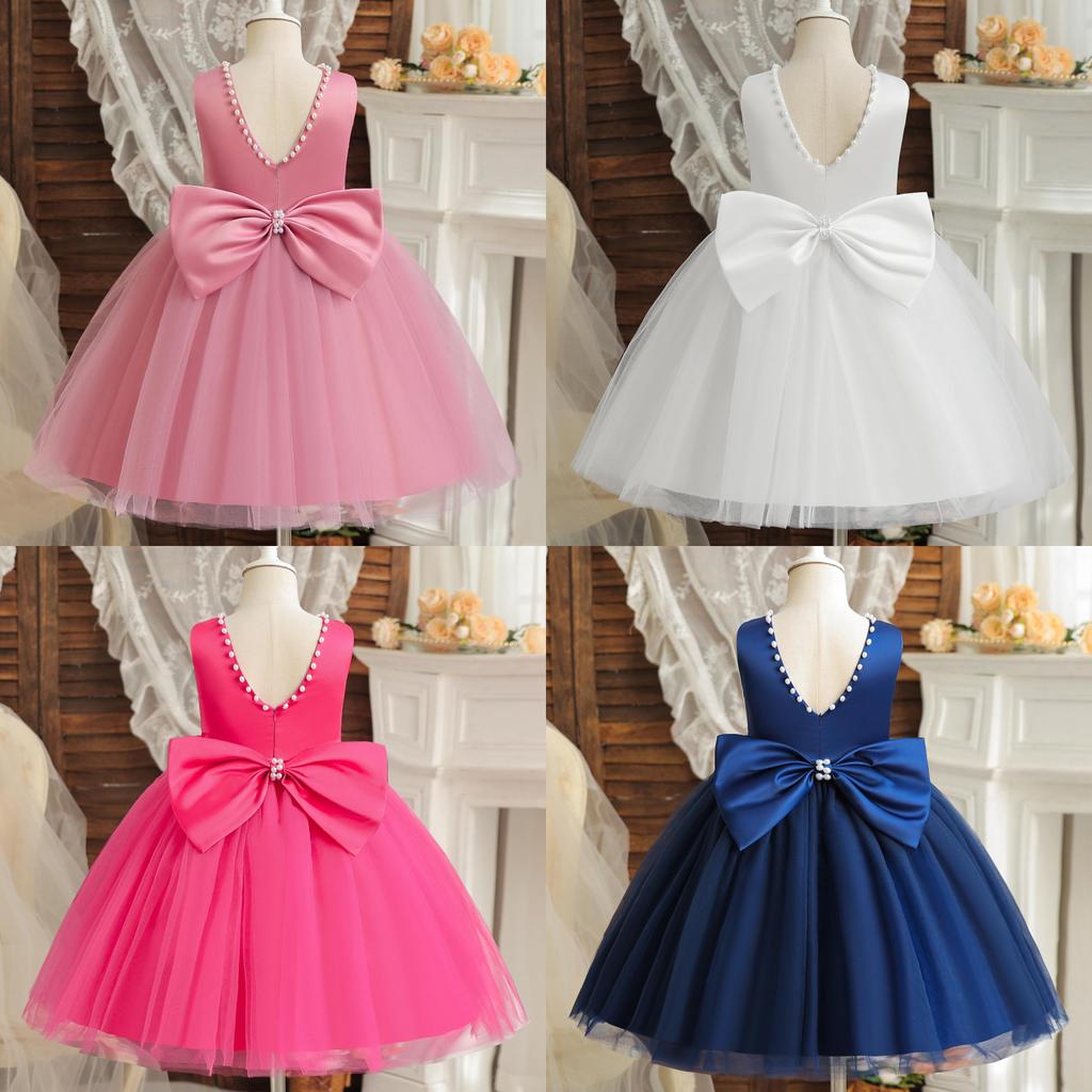 Princess Girls Dress With Tulle Skirt For Birthday Party And Wedding Ceremony