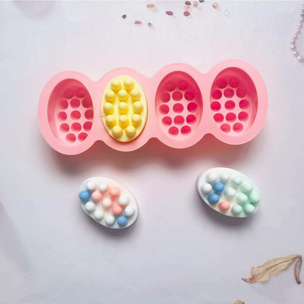 1 шт. 3D силиконовая форма для мыла, массажная форма, инструмент для изготовления мыла, овальная форма для спа-мыла, аксессуары для поделок