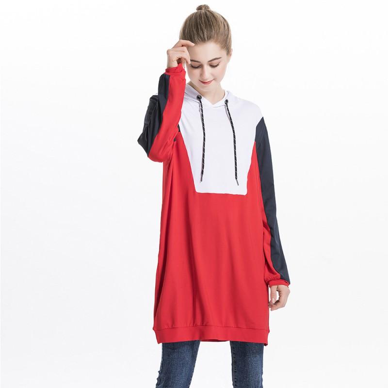 Womens Modest Hooded Sweatshirt Winter Exercise Casual Wear Milk Silk Blend Plus Size M-XXXL
