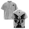 BLEACH Ulquiorra Cifer T-shirt Anime Vintage Washed Y2k T Shirt Men's Unisex Clothing Summer Loose Short Sleeve Polyester Tees Tops