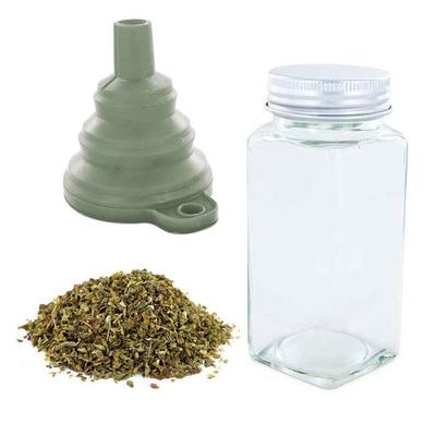 Бутылка для специй + воронка + органический орегано 18 г