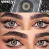 AMARA 1 пара цветных контактных линз для макияжа, синие зрачки, натуральные коричневые линзы, зеленый цвет, линза для глаз, косметические Colorcon