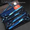 7.0" 8.0 Ch Profional Pet Scissors for Dog Groomg Straight & Thng & Curved Shears FeShark Teeth 4pcsSet +Comb Bag