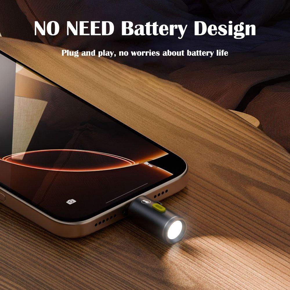 230 High Lumens Type-C Mini Flashlight Portable Plug and Play USB C Emergency Lamp Aluminum Alloy with Lanyard