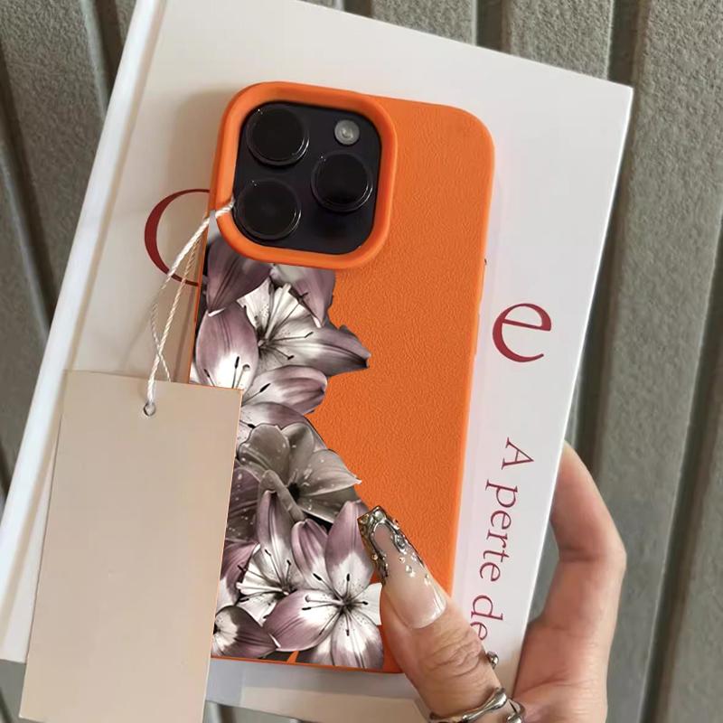 Темно-фиолетовый цветок лилии Личи текстура Чехол для телефона Для iPhone 11 12 13 14 15 16 17 Pro Max 14 15 Plus 17 Air Силиконовый Мягкий чехол