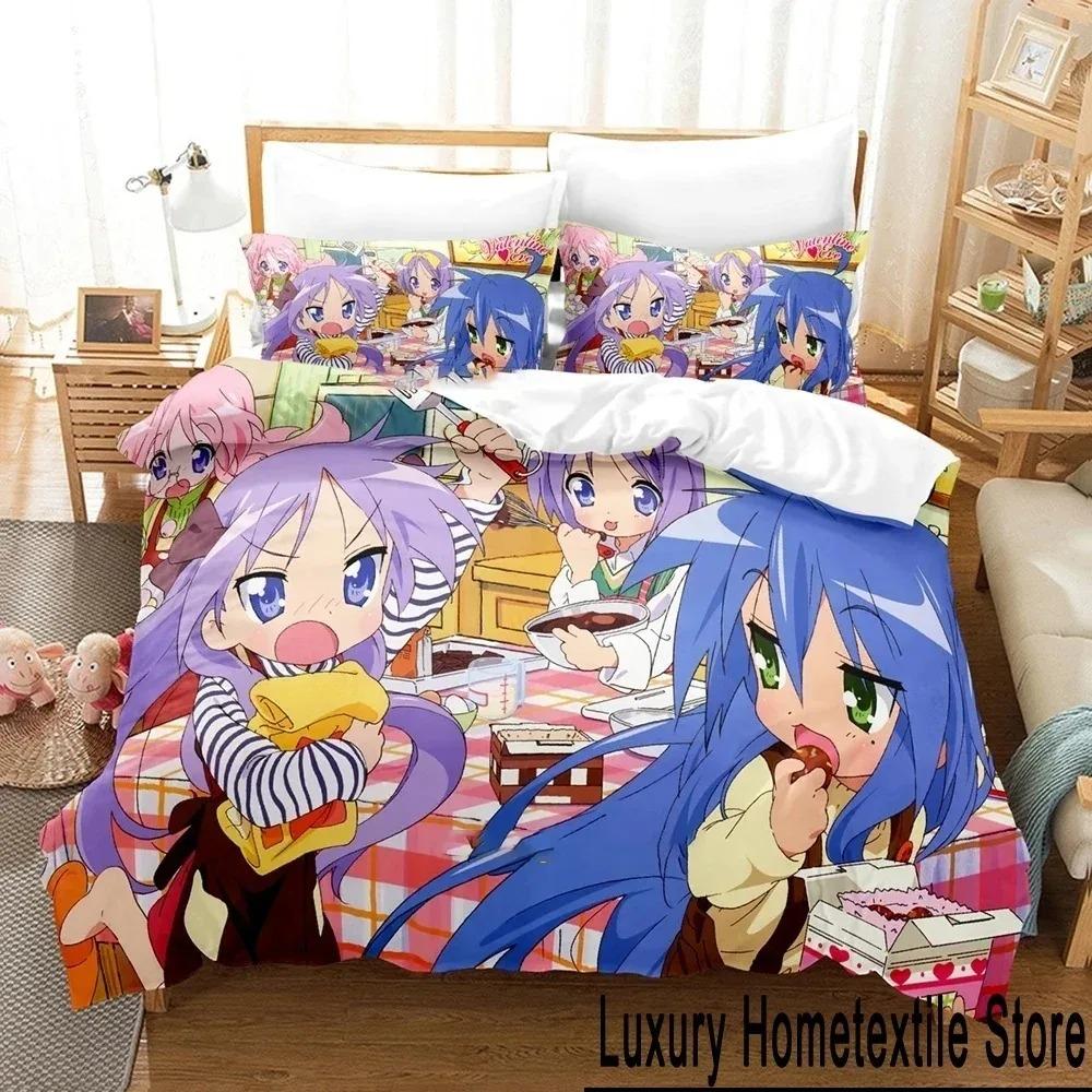 Аниме Konata Izumi Lucky Star Постельное белье Пододеяльник Постельный комплект Одеяло Чехол Наволочка Одеяло King Queen Size Мальчики Взрослые