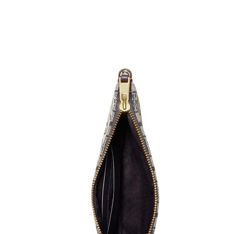 TORY BURCH T Monogram Zip Closure Cotton Shoulder Bag Mini Women's Tory Navy 179962-405
