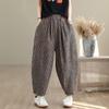 Yarn-dyed Cotton and Linen Striped Harlan Pants Women's 2025 Summer New Elastic Waist Thin Loose Nine-point Casual Pants