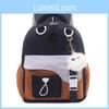 Childrens Color Blocked Backpack With Plush Pendant For School And Outings