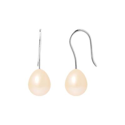 Boucles d'Oreilles - Pearls & Colors - Véritables Perles De Culture - 7-8 Mm - Or Blanc 375/1000 - Femme