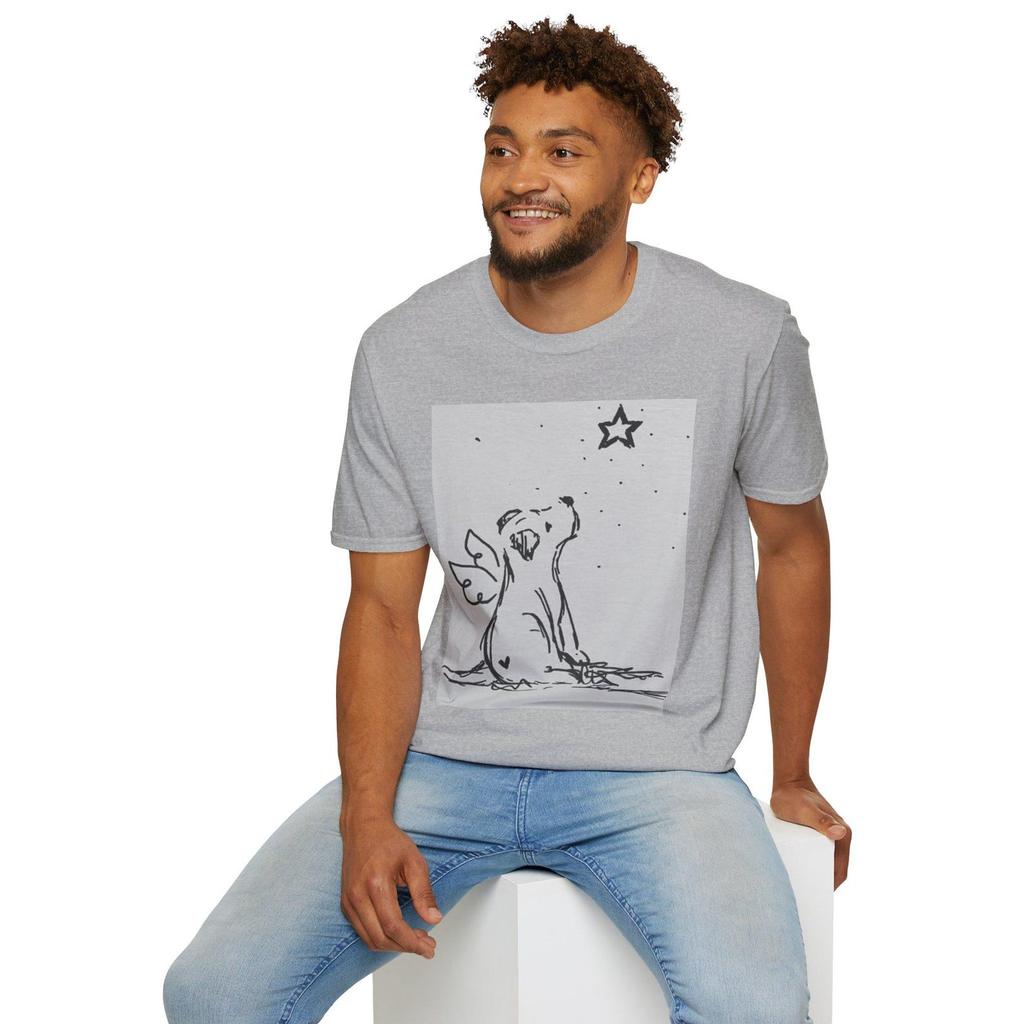Whimsical Dog Angel T-Shirt, Pet Lover Gift, Casual Summer Tee, Cute Dog Shirt, Inspirational Pet Apparel