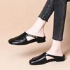 Retro Half Slippers Women's Outer Wear Summer Soft Low-heeled Single Shoes Muller Shoes Outer Wear Versatile Sandals