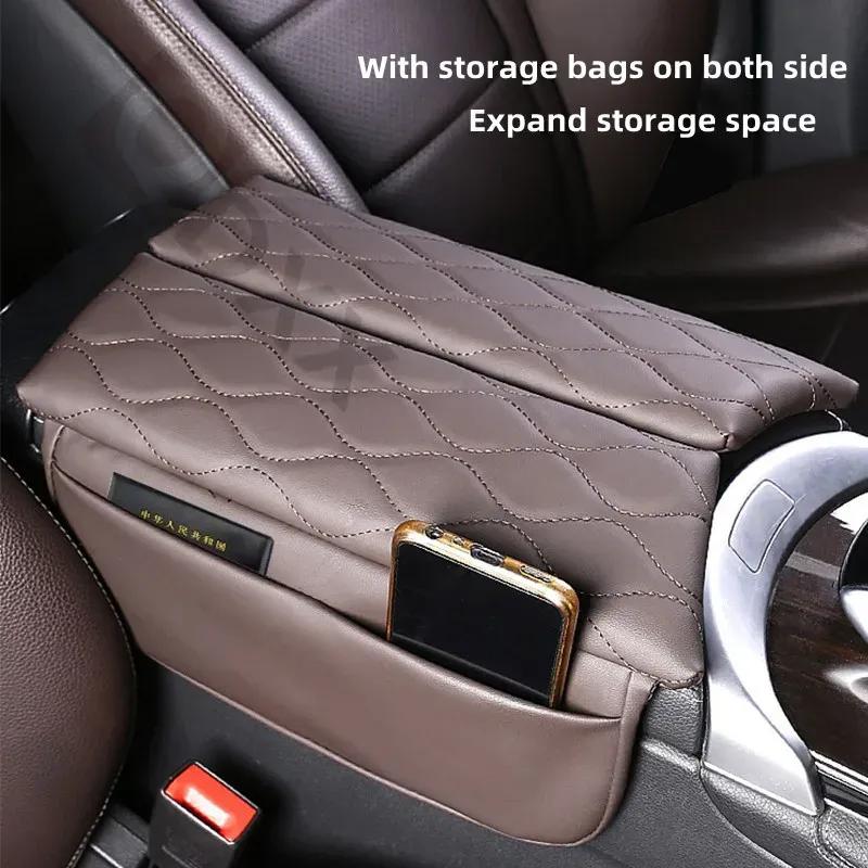 Car Armrest Cover Pad For Mercedes Benz GLC X253 2016-2022 EQC 2020-2022 Leather Anti-Scratch Center Console Cover Cushion