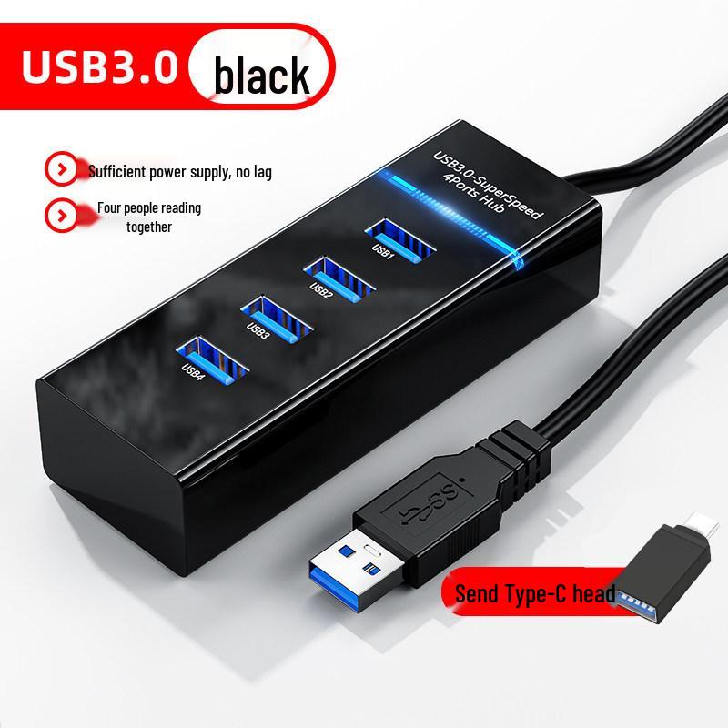 USB 3.0 Hub Splitter: 4-Port Expansion for Laptop, Mouse, Flash Drive