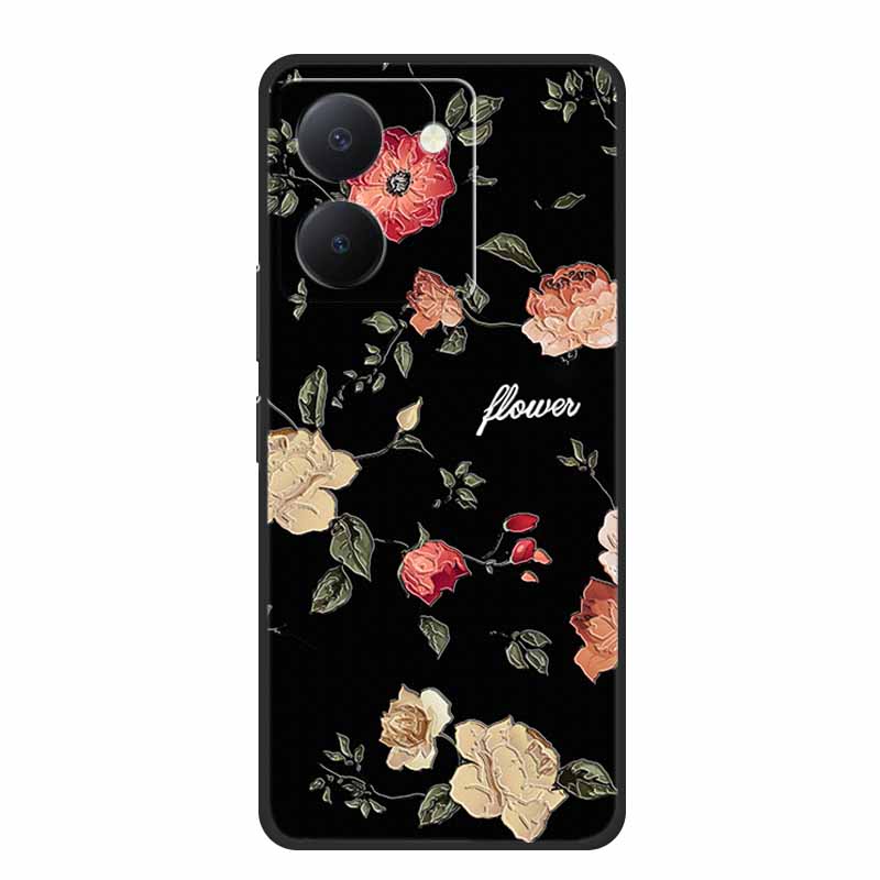 3D Emboss Case For Vivo Y27s Phone Case Relief Black Silicone Soft Back Cover Coque Funda For Vivo Y27s Case Y 27 s Capas 6.64"