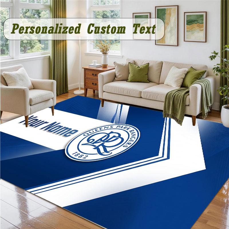 Crystal Velvet Square Rug Custom NameQueens Park Rangers Pattern Non Slip Home Floor Decor Rug