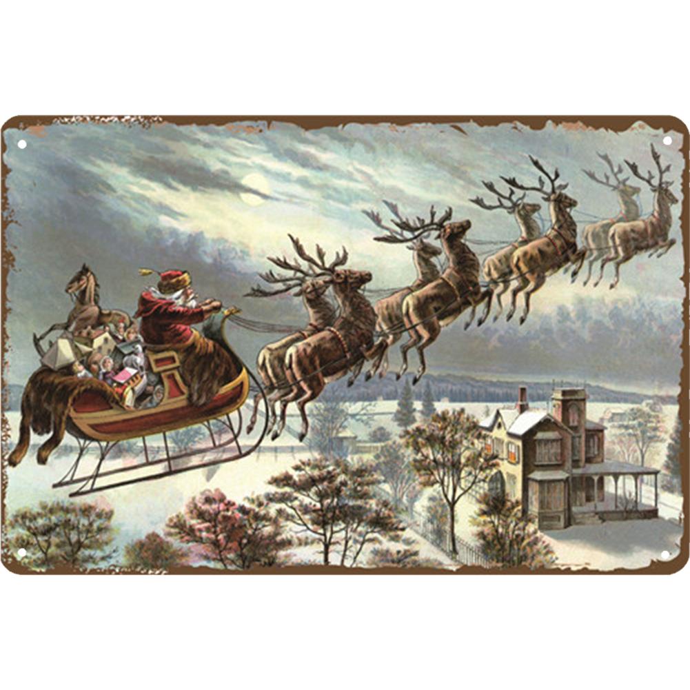 Металлическая жестяная вывеска с Рождеством, металлическая оловянная табличка с изображением лося, снежинки, железная живопись, украшение для домашнего бара, кафе, паба, настенные художественные тарелки