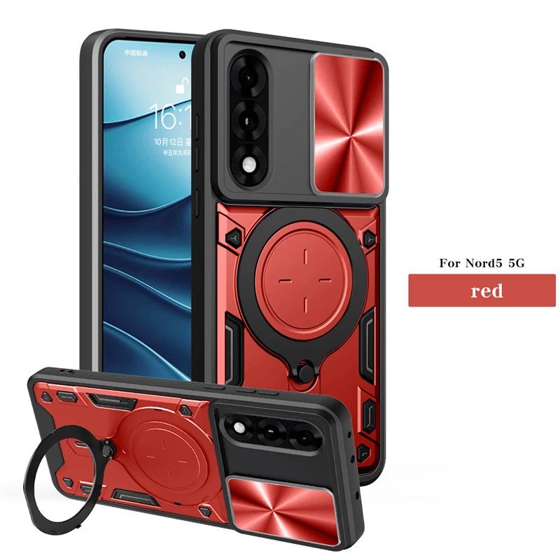 Защитный чехол-слайдер для объектива камеры для OnePlus Nord 5 5G, чехол с магнитным держателем для автомобиля, кольцом-подставкой для One Plus 1+ Nord5 5G Funda
