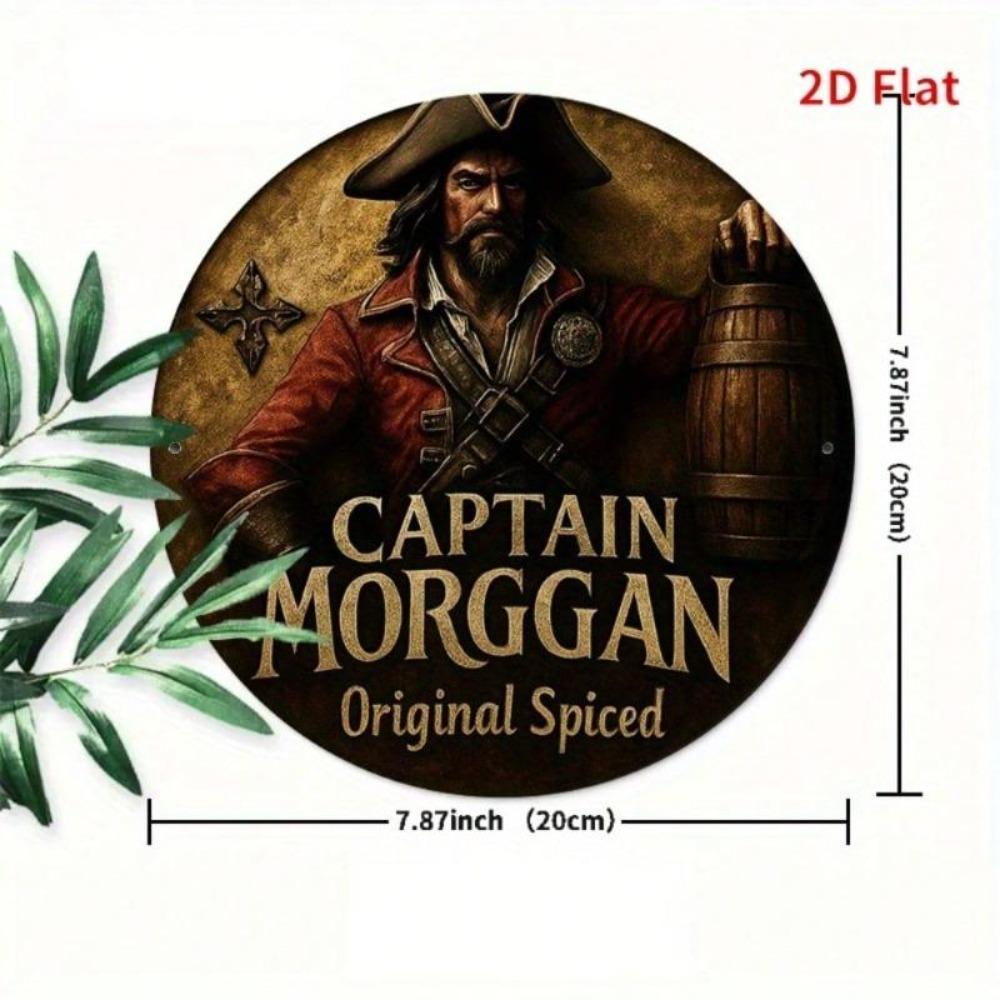 Vintage Metal Sign Captain Morgan Rum Bar Pirate Wall Art Home Pub Decor