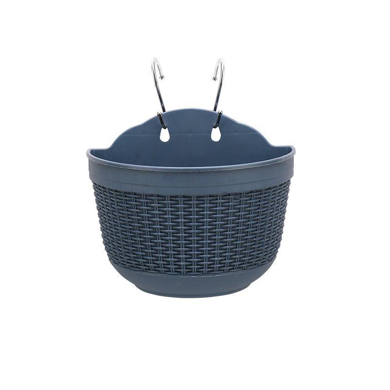 Креативное полукруглое смоляное кашпо для подвешивания на стену с имитацией ротанга для декора сада