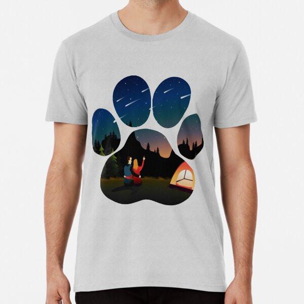 Outdoors camp fire dog paw wilderness stars S to 5XL Made in the AU/USA T-Shirt