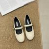 Модные французские ретро туфли Мэри Джейн на плоской подошве для женщин весна 2025 корейский стиль с мелким вырезом одинарные туфли маленькие кожаные туфли