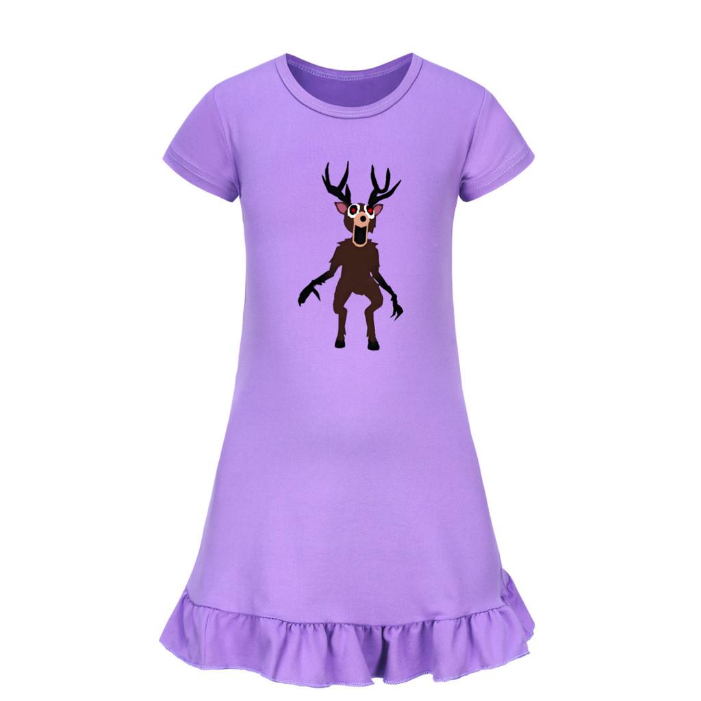 Kids Girls 99 Nights In the Forest Printed Ruffle Short Sleeves Casual Dress