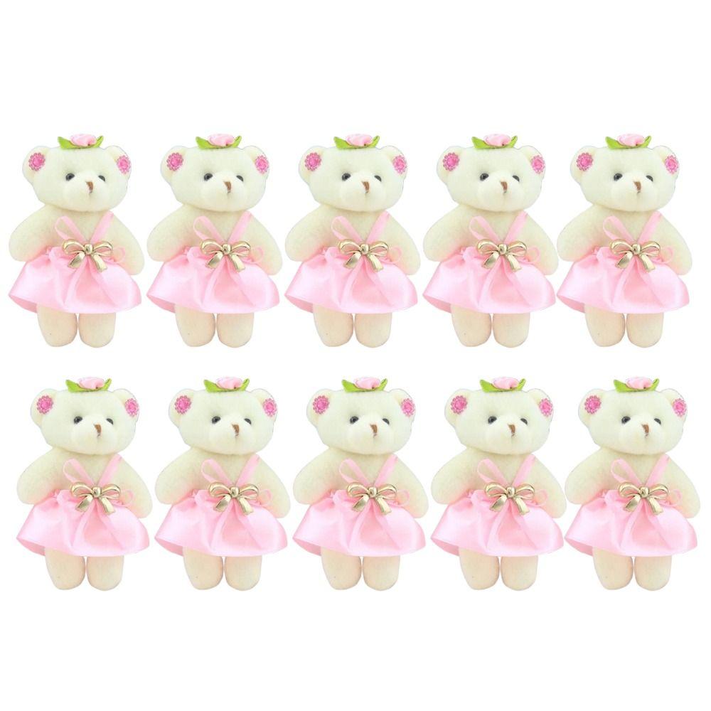 10pcs/set Plush Doll Mini Bear Flower Bouquet Plush Animal Bear Plush Toys Valentine's Day