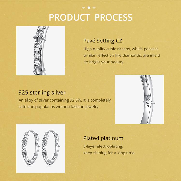 Зажимы для ушей BAMOER из стерлингового серебра 925 пробы со звездами и цирконием для женщин, ювелирные изделия, простые блестящие пряжки для ушей из кубического циркония, подарок