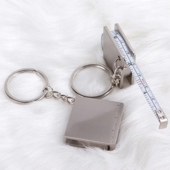 Mini Stainless Steel Retractable Measure Tape Ruler Keychain Key Ring Pendant