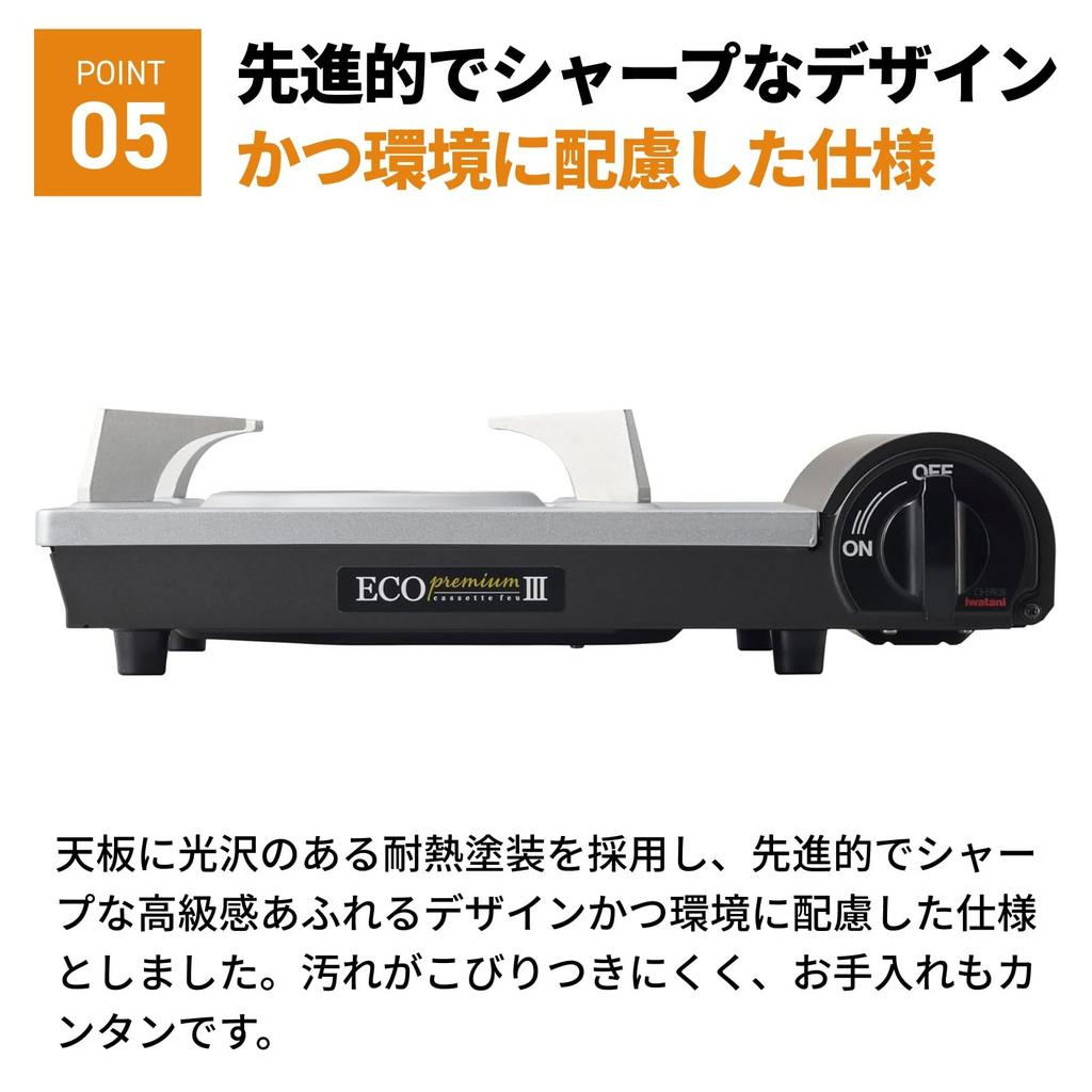 Газовая плитка Iwatani, Cassette Fu, Газ для плитки, Eco Premium III, Тип с внутренним пламенем, Портативная плитка, Для чрезвычайных ситуаций, Настольное использование, Отключение электроэнергии