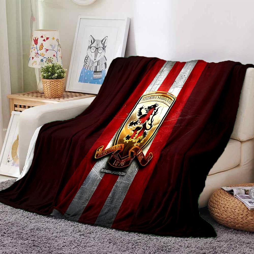 Red Lion Football Club Flannel Blanket, Soft Polyester, Modern Design, All-Season for Camping, Travel, Gifts for holidays or birthdays