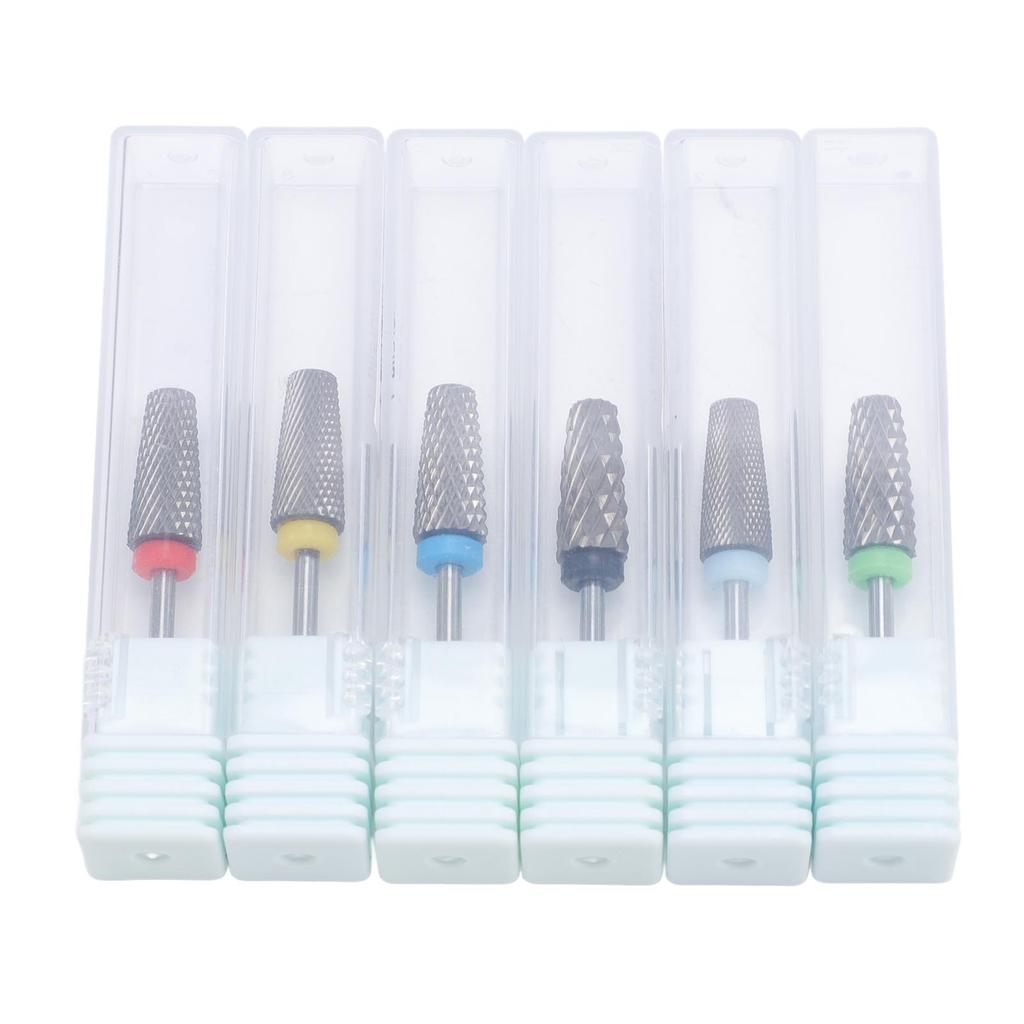 6pcs Nail Drill Bit Set Tungsten Carbide Professional Nail Bit for Electric Nail Drill Machine