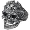 Retro Exaggerated and Domineering Skull Ring Hip-hop Fashion Halloween Men's Open Adjustment Ring