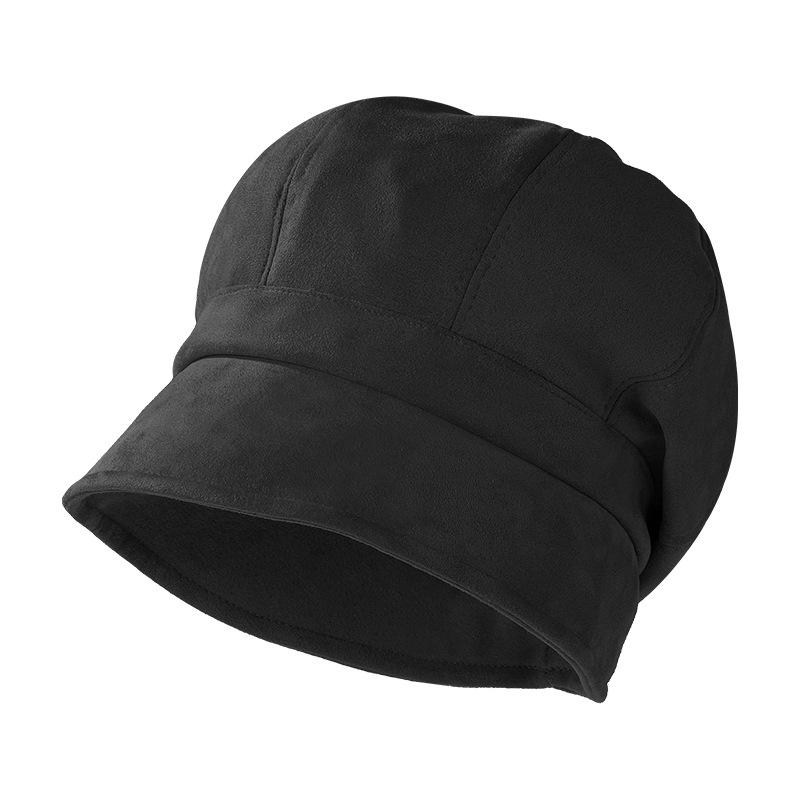 Hat Women's Autumn and Winter Literary Retro Versatile Suede Cold Hat Showing Face Small Octagonal Hat Japanese Fisherman Hat