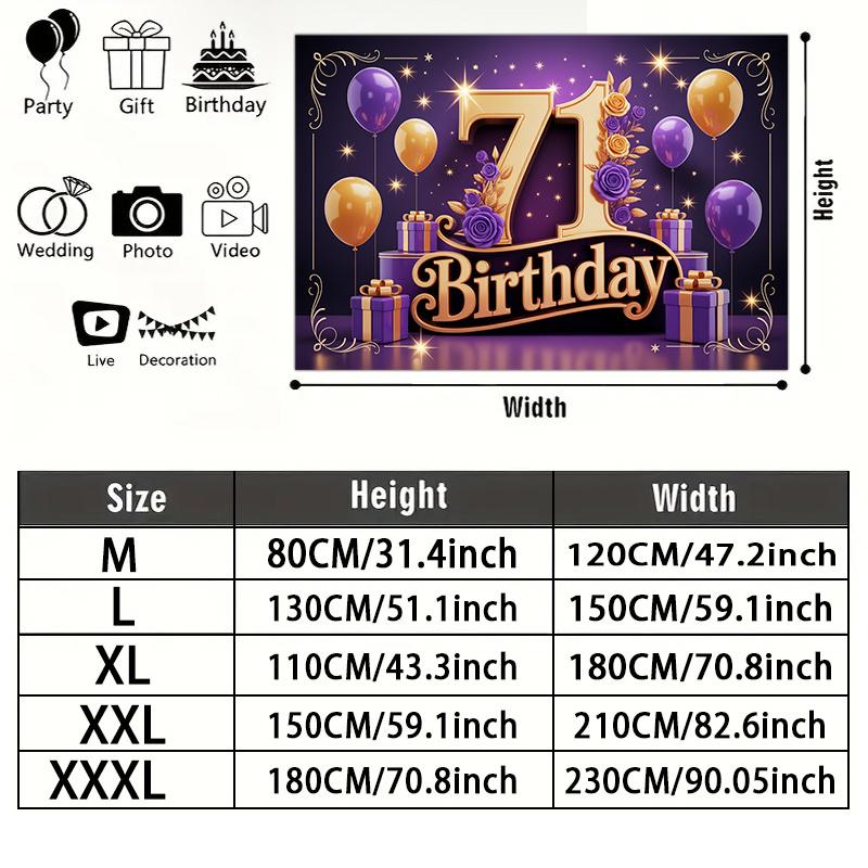 Red 71st Photography Birthday Backdrop 1pc - Celebration Decor