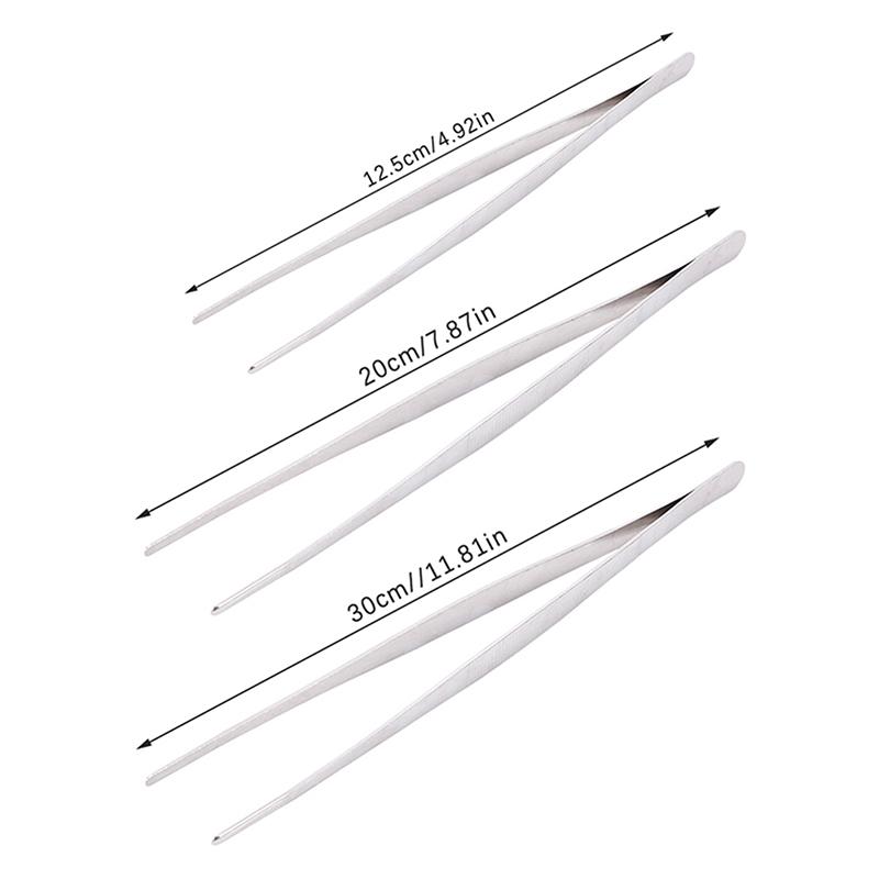 Нержавеющая сталь зубчатый пинцет длинный барбекю щипцы для еды прямой пинцет домашний медицинский сад кухонный инструмент для барбекю пинцет для ресниц