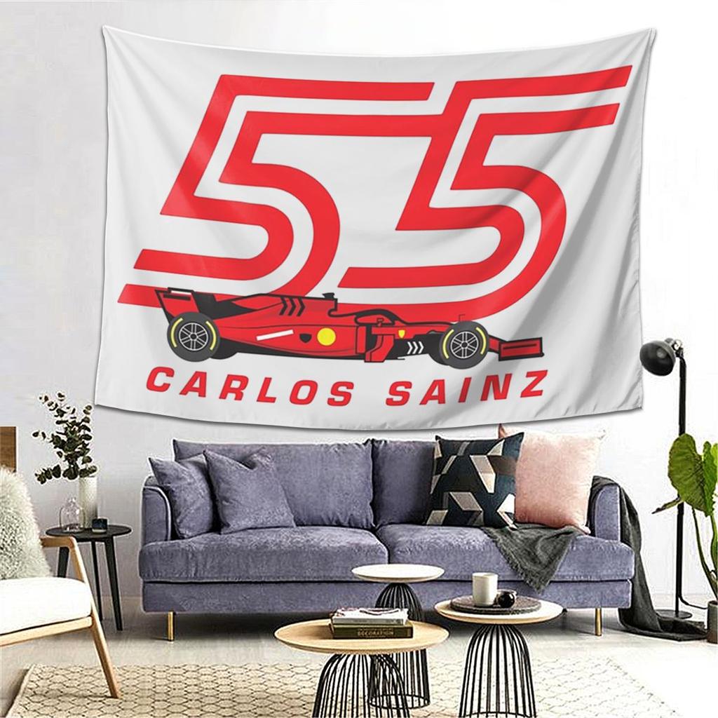 Carlos Sainz Jr F1 Signature Graphic Tapestry Wall Hanging Aesthetic Home Decoration Tapestries for Living Room Bedroom