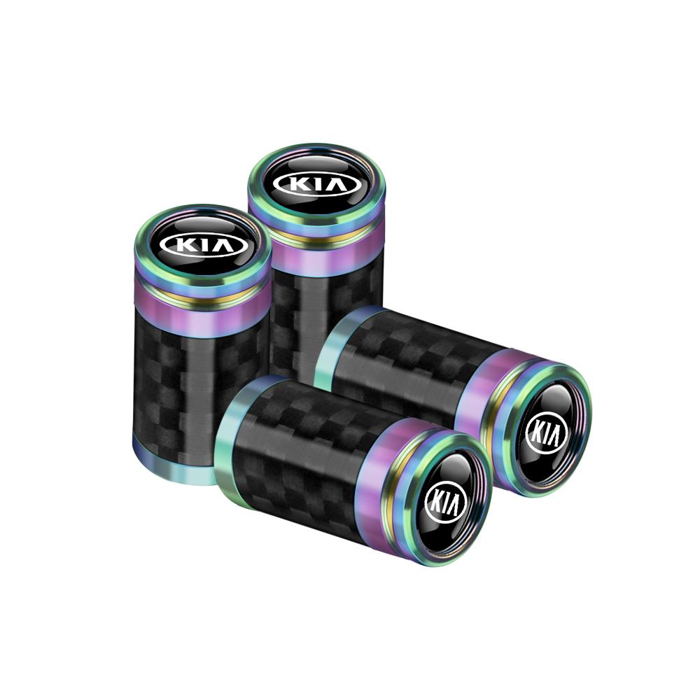 2026 Горячая Наклейка на Автомобиль 4шт Металл Углеродное Волокно Колпачок Клапана Колеса Автомобиля Автоаксессуары Для Kia Rio 3 Soul Picanto EV6 Cerat