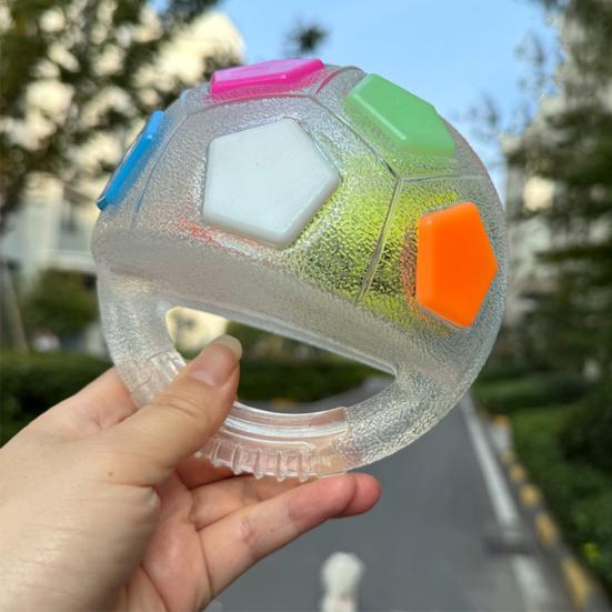 2Pcs Dog Toy Ball Kettlebell Design Rubber Squeaky Ball with Handle Interactive