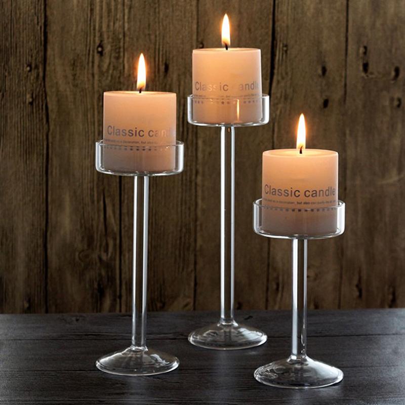 1Pc Glass Candle Holders Set Tealight Candle Holder Home Wedding Decor