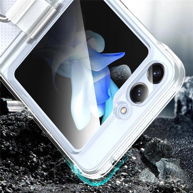 Для Galaxy Z Flip 6 5 4 3 Чехол Противоударный армированный с держателем кольца Задняя крышка Чехол Для Samsung Z Flip 5 ZFlip6 5G Flip4 Жесткие чехлы