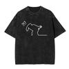 Washed Vintage Osvaldo Cavandoli La Linea Rainbow Gradient Graphic T Shirt Men Women Casual Funny Oversized Short Sleeve Tshirt
