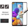 2 Verres trempés pour Samsung Galaxy A21S bords noirs et 1 coque de protection souple transparente avec Stylet Toproduits®