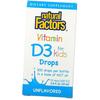 Витамин Д3 для детей, Vitamin D3 400 Drops, Natural Factors  15мл (36406003)